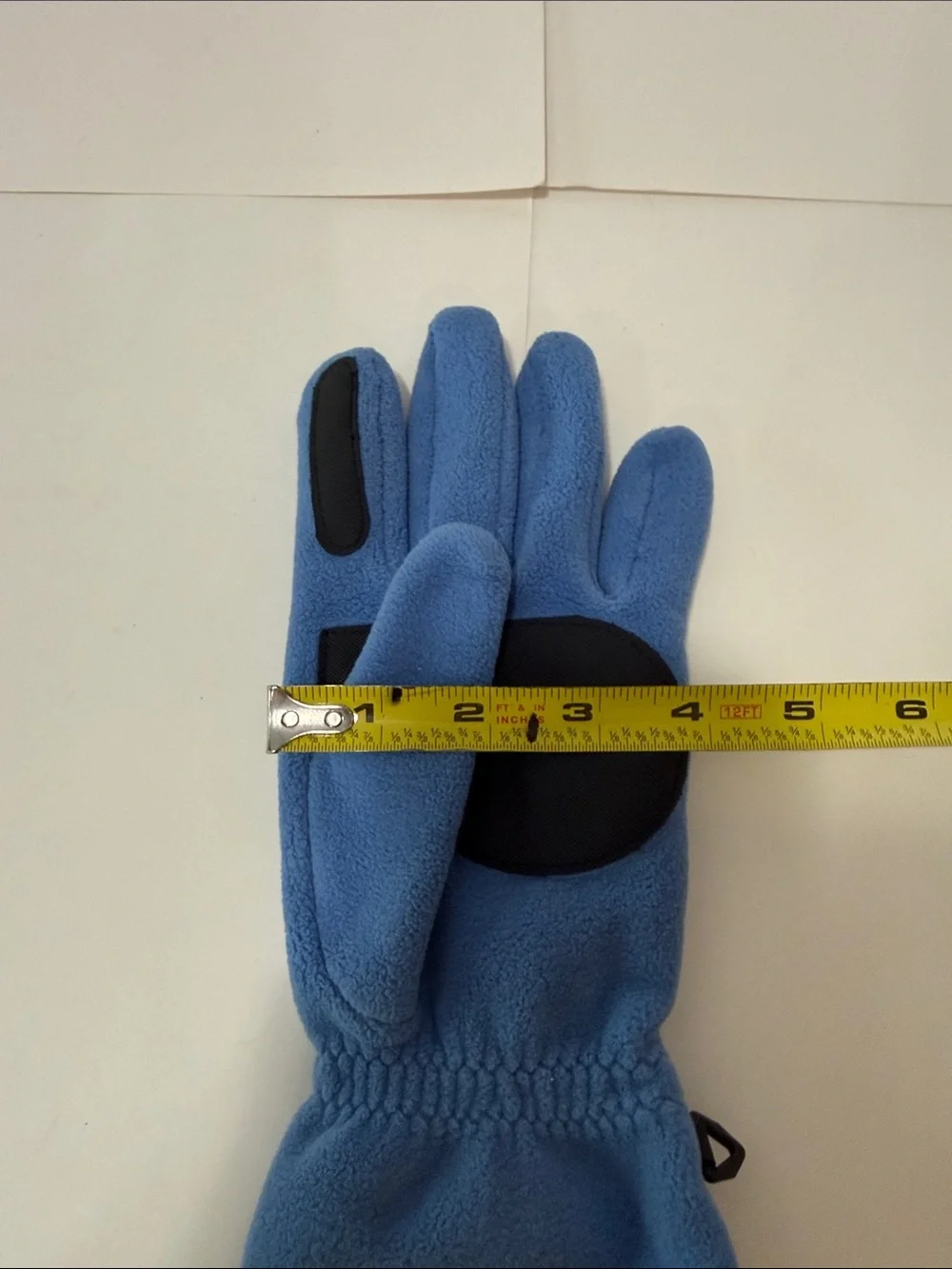 Lands' End Blue Fleece Gloves with Black Trim
